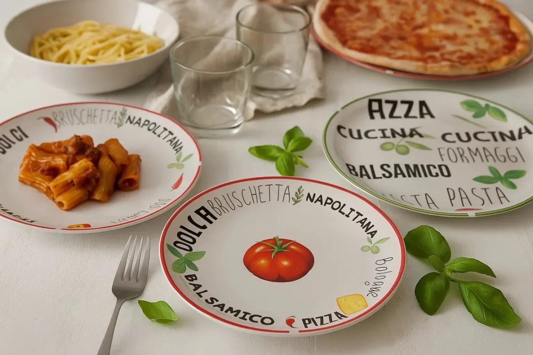 Cookinglife Pizzaborden Italia Porselein 6 Stuks - ø30cm - Wit