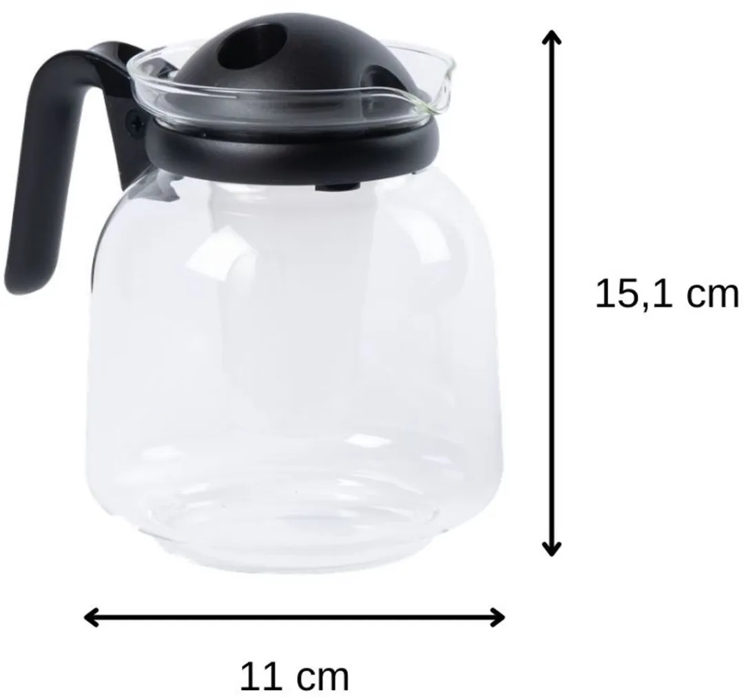 Fackelmann Theepot 1,5L Magnetronbestendig - 11x15,1x9,6cm - Transparant