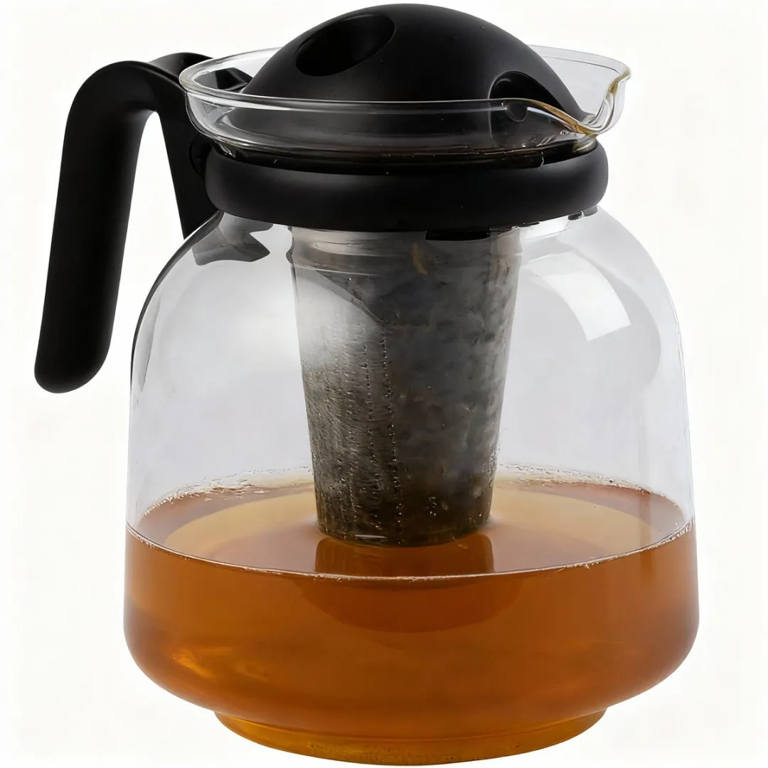 Fackelmann Theepot 1,5L Magnetronbestendig - 11x15,1x9,6cm - Transparant