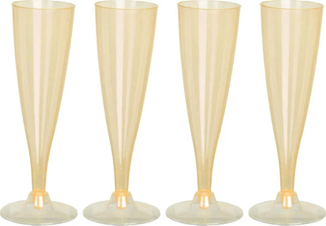 Excellent Houseware Prosecco/Champagneglazen Geel - 8 Stuks 130ml
