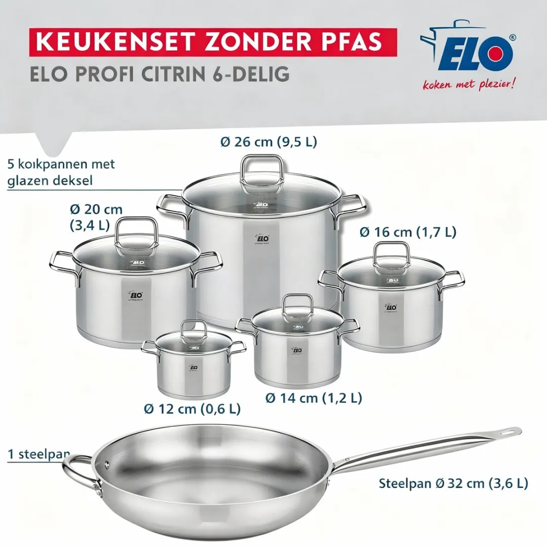 Fackelmann Elo Profi Citrin Keukengerei Set 6-delig - Inductie