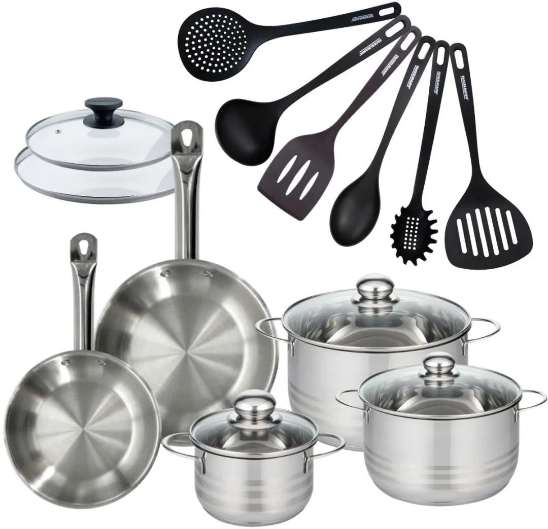 Fackelmann 9352750 Kookset - 5 Pannen + 2 Deksel + Keukengerei