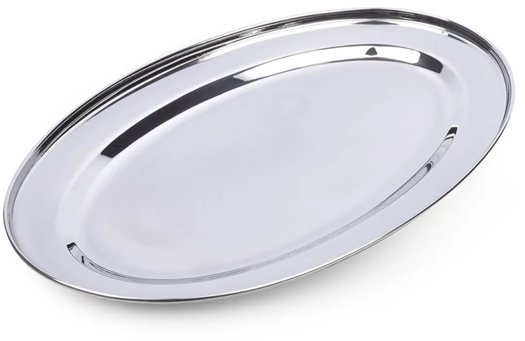 Excellent Houseware BBQ Serveerschaal 40x26cm - Zilver - afbeelding 6 van 6