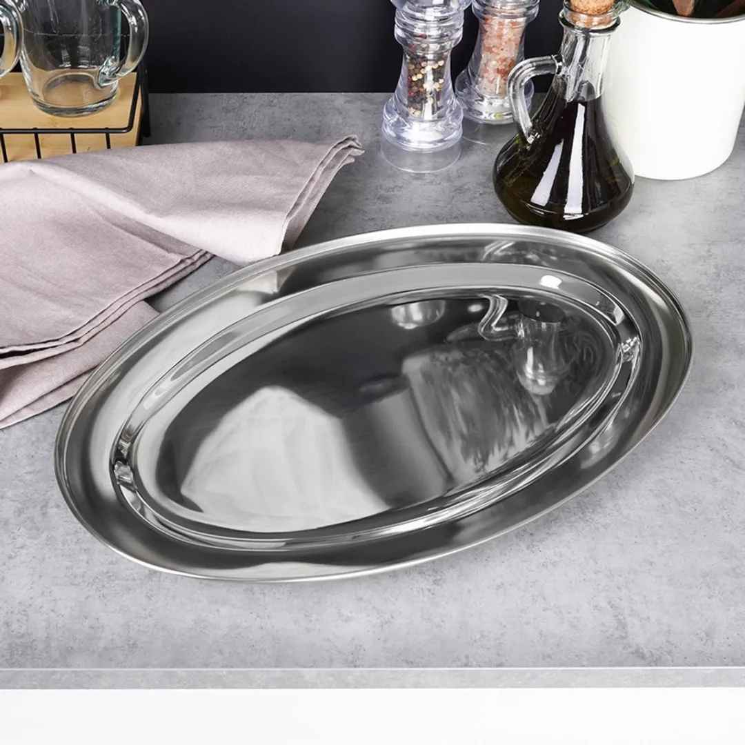 Excellent Houseware BBQ Serveerschaal 40x26cm - Zilver