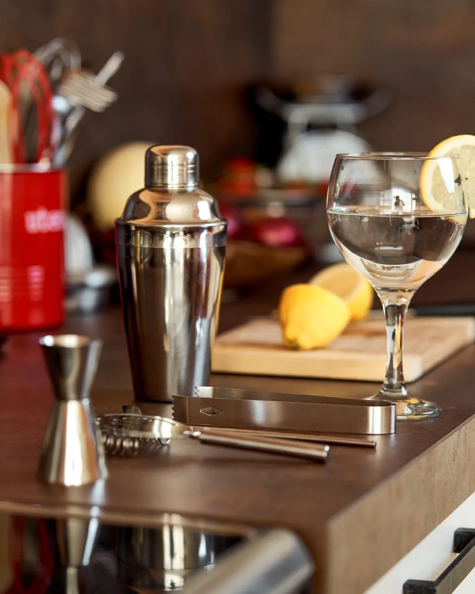 Cocktailshaker set 5-delig roestvrij staal