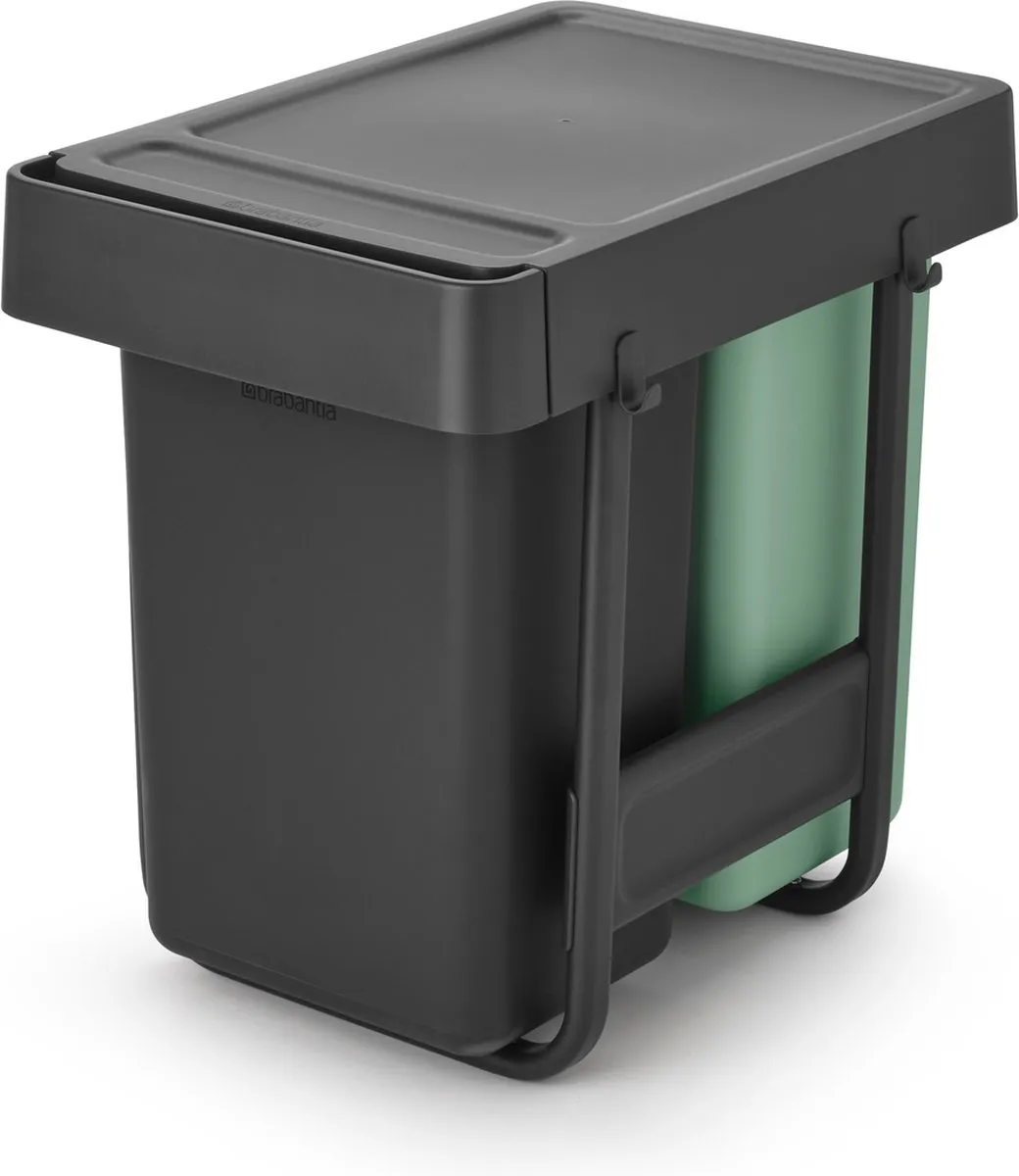 Brabantia Sort & Go Inbouwprullenbak 2x15L - Jade Green/Dark Grey