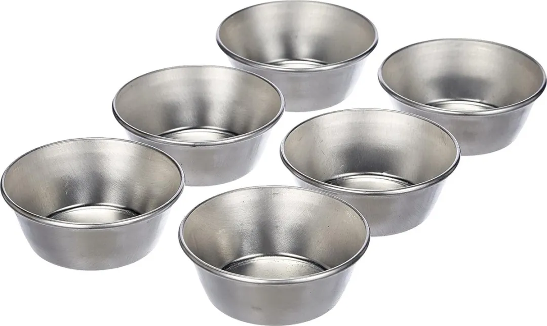 Ibili Pastelkleurige Bakvormen Set - 6 Stuks Ø7.5cm - Zilver