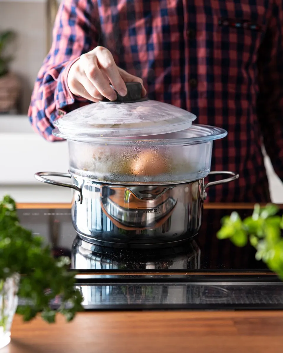 PYREX Steamer Basket 3-delig Ø20cm - Transparant
