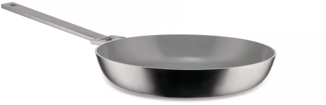 Alessi Convivio Koekenpan 24cm - Keramische anti-aankleeflaag - Zilver