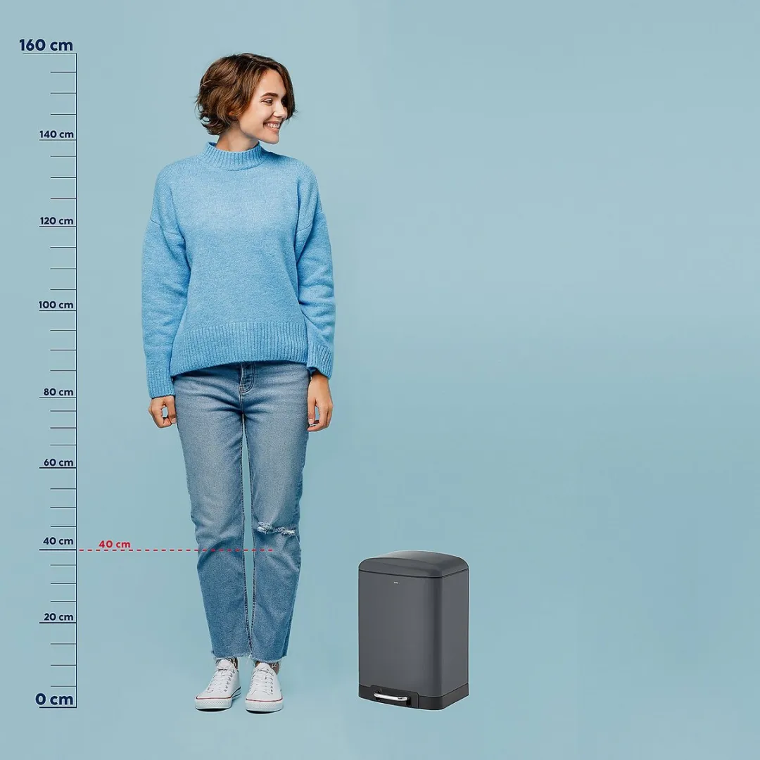 Kela Davino Prullenbak 12L - Donker grijs - MPN 10908