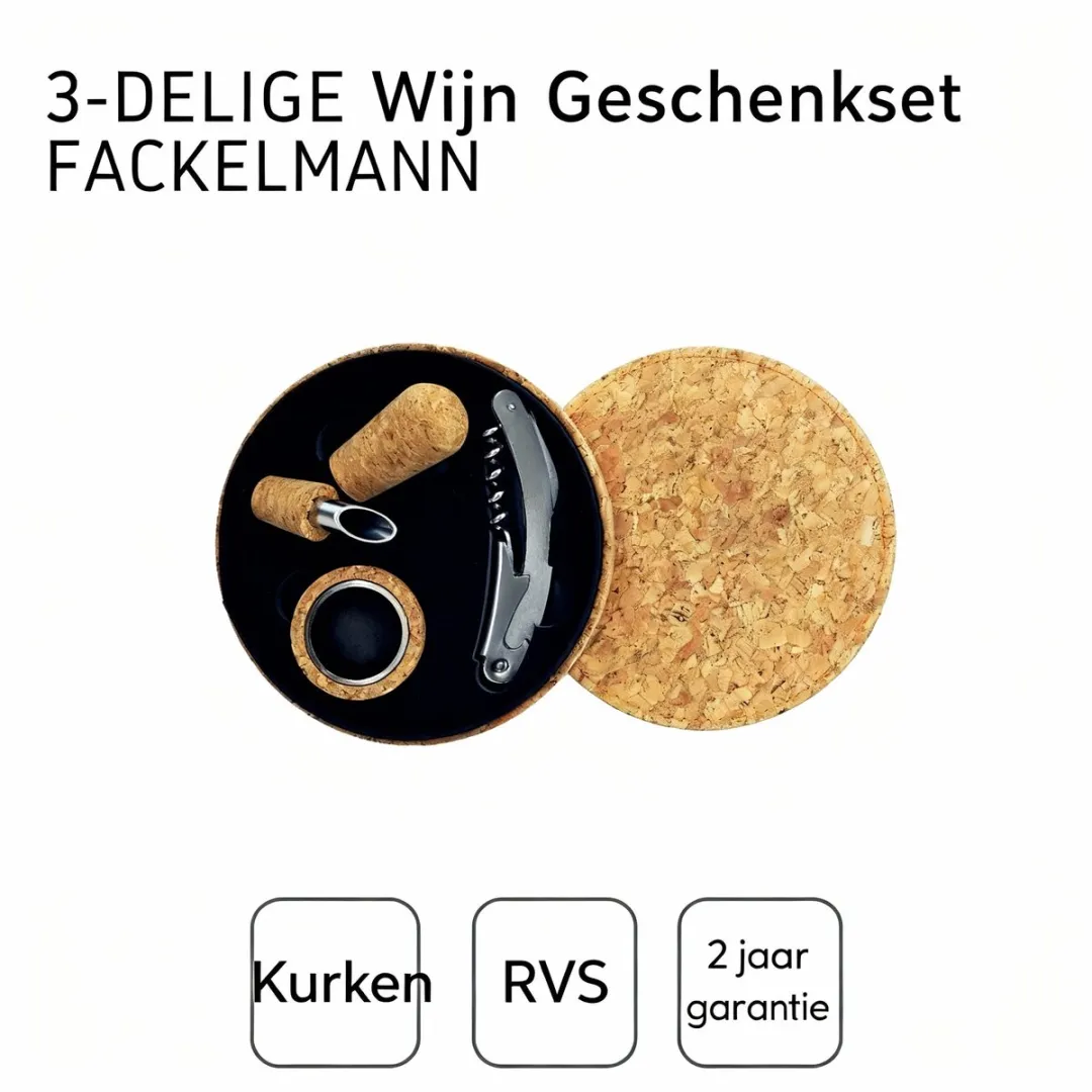 Fackelmann 49814 Wijnflesset - Roestvrij staal - 4-delig