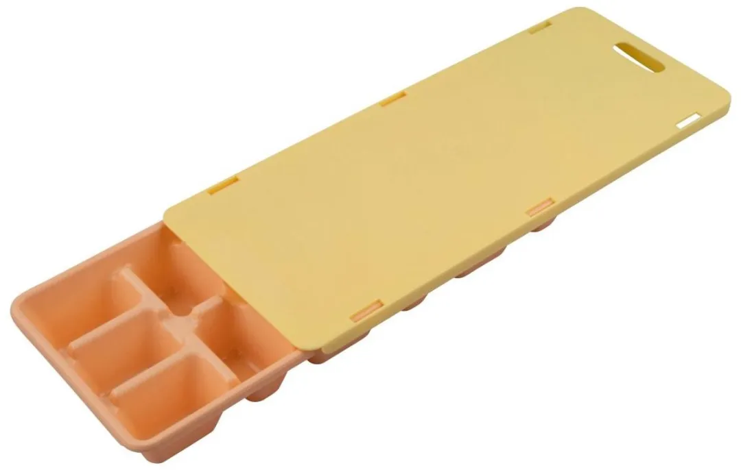 Fackelmann IJsblokjesbak 15 Stuks - 25,8x10x3cm - Koraal/Geel