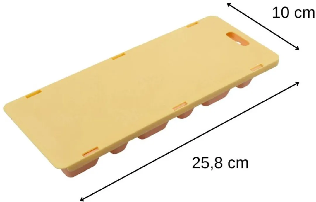 Fackelmann IJsblokjesbak 15 Stuks - 25,8x10x3cm - Koraal/Geel