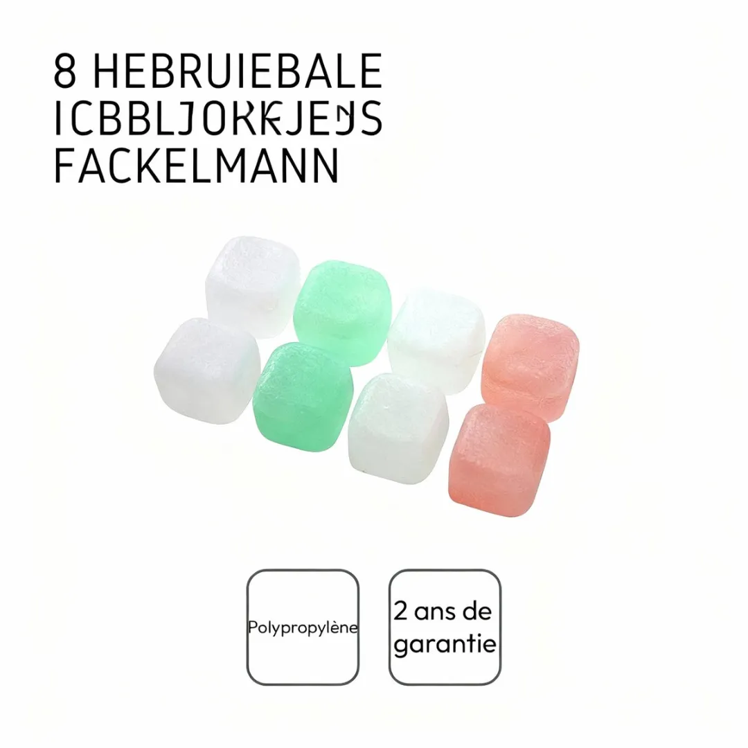 Fackelmann Herbruikbare IJsblokjes Set 8 Stuks - 2,4 cm - Multicolor