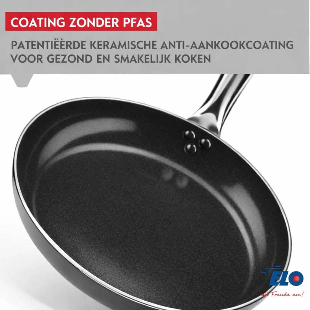 Fackelmann Elo Koekenpan 32cm - Anti-aanbaklaag Zwart