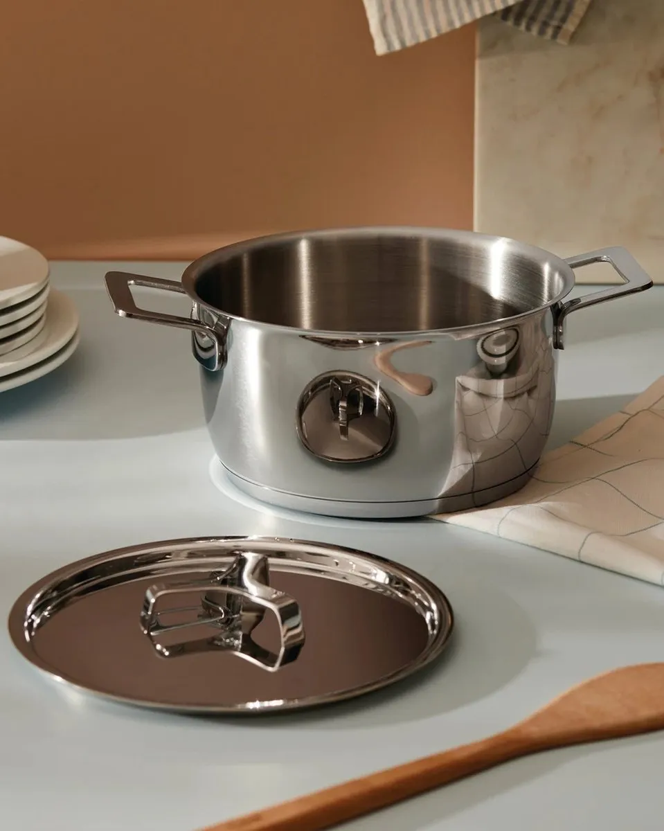 Alessi Jasper Morrison Kookpan 16cm - 1.6L - Zilver - afbeelding 6 van 6