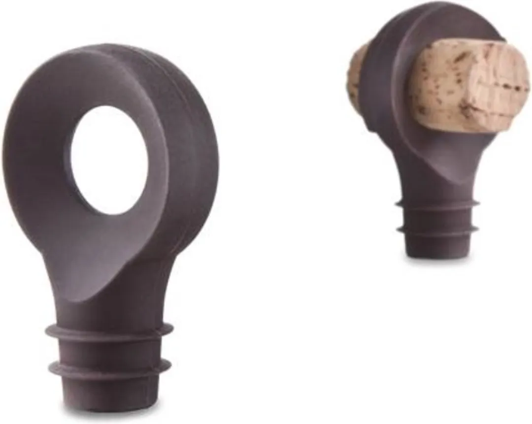 VacuVin Wijnstoppers 08874606 - 2 Stuks - Zwart