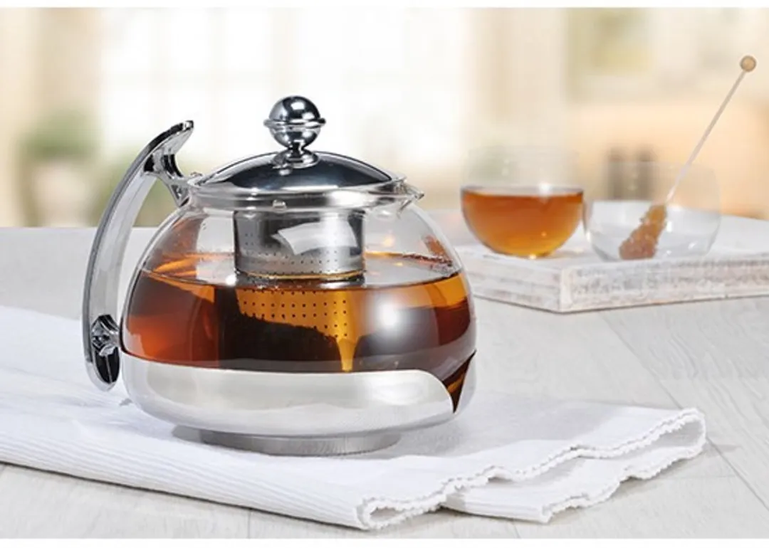 Excellent Houseware Theekan Glas 1,2L - Zilver