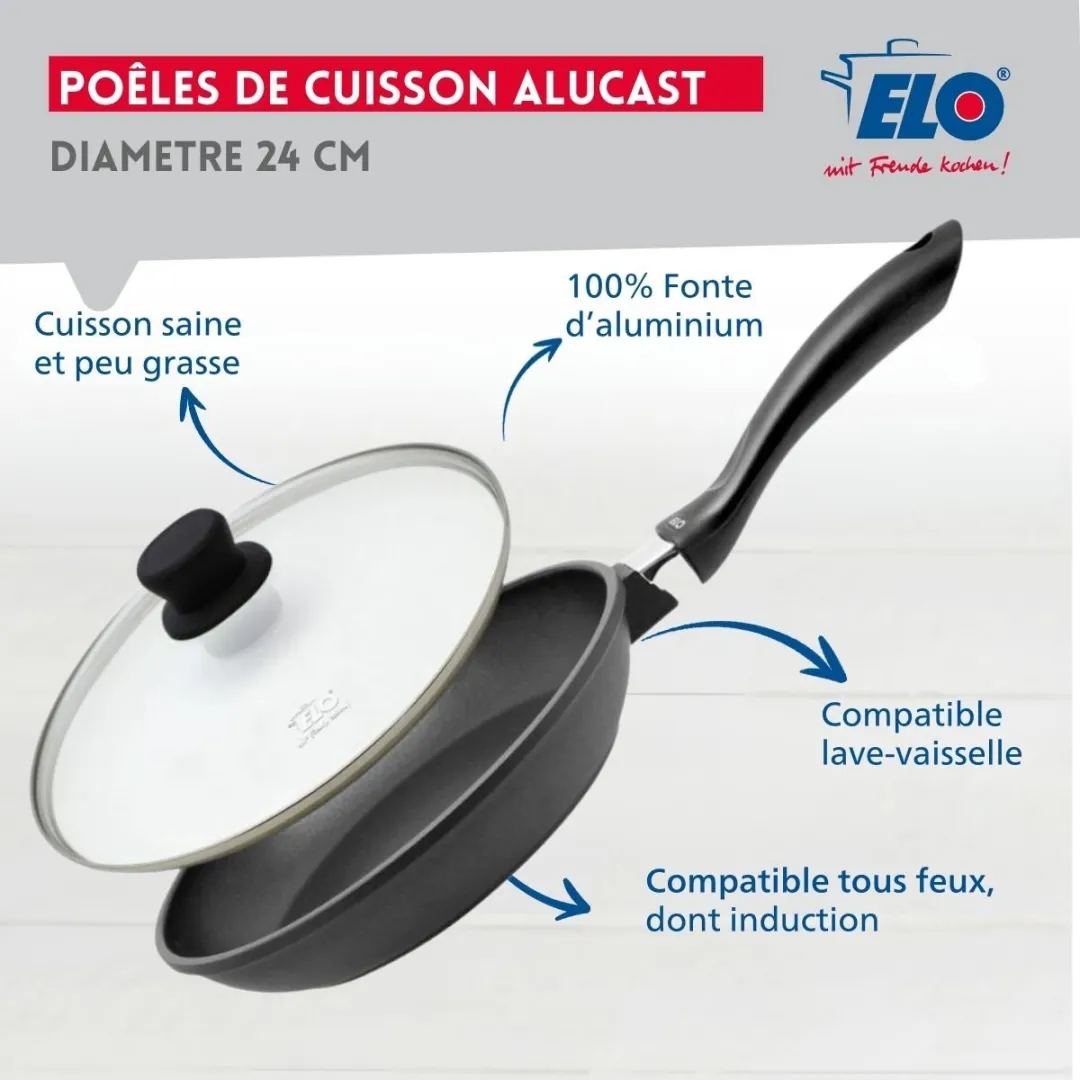 Fackelmann Elo 9906850 Koekenpan 24cm - Aluminium - Zwart - afbeelding 6 van 6