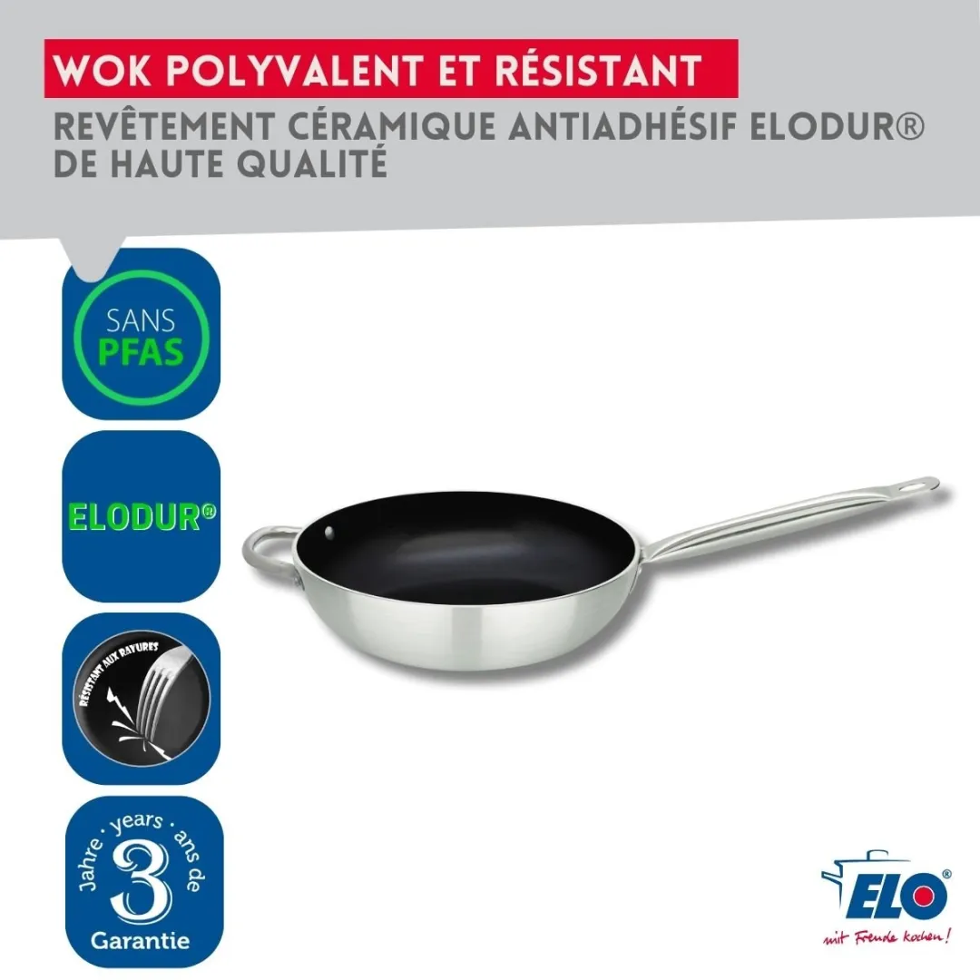 Fackelmann Elo 9803450 Wokpan 28cm - RVS - Anti-aanbak