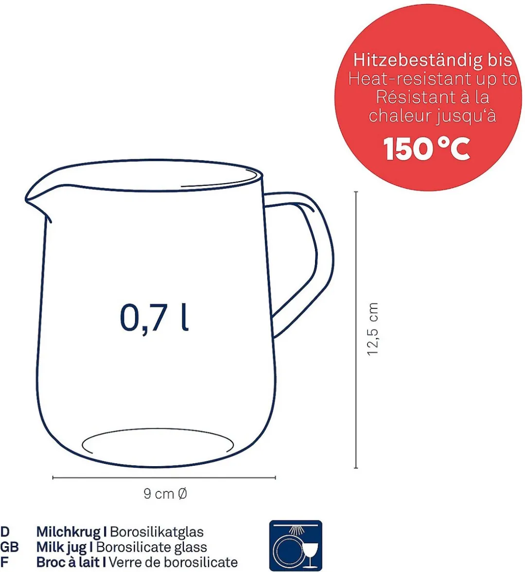 Kela Melkkan 700ml Dubbelwandig Glas - Transparant