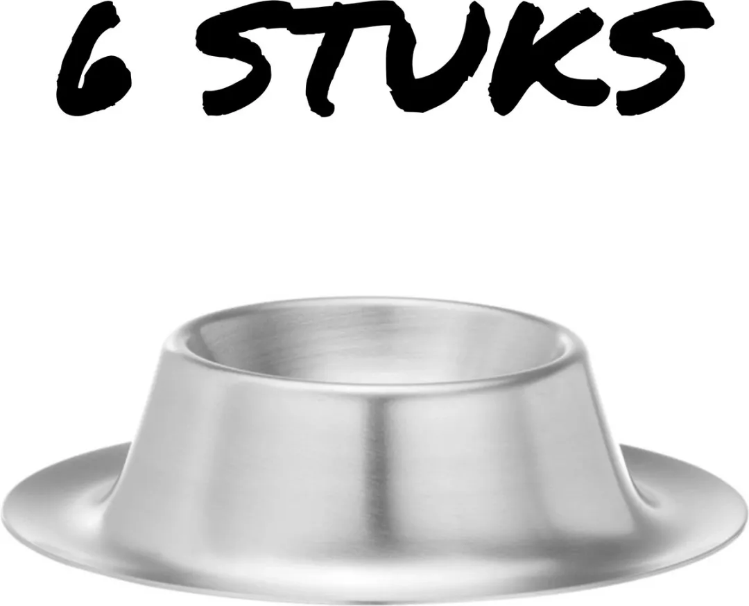 Hendi Eierdopjes 441466 - 6 Stuks - RVS - Ø85x15mm