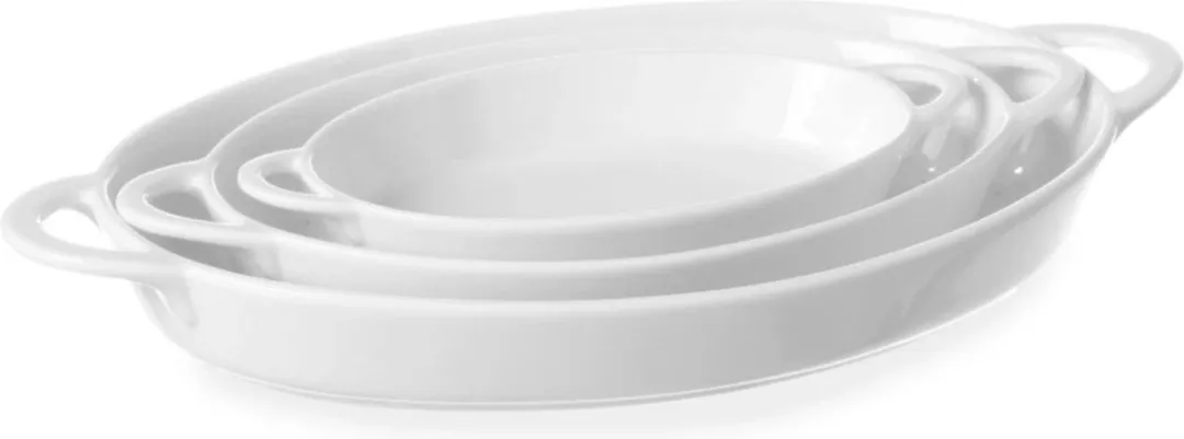 HENDI Ovale Tapasschaal Porselein 0,35L - Wit