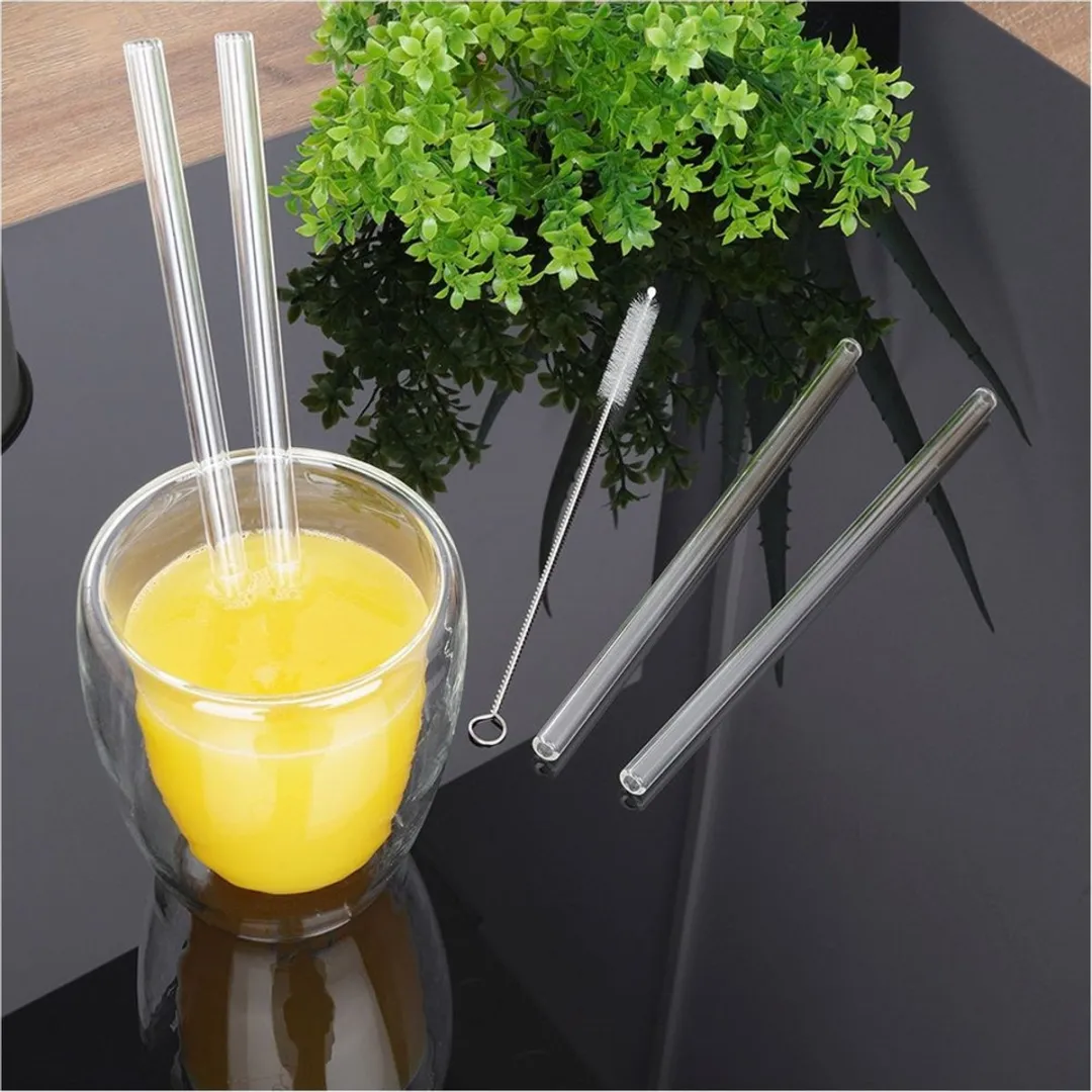 Excellent Houseware Glazen Drinkrietjes 20cm - Transparant