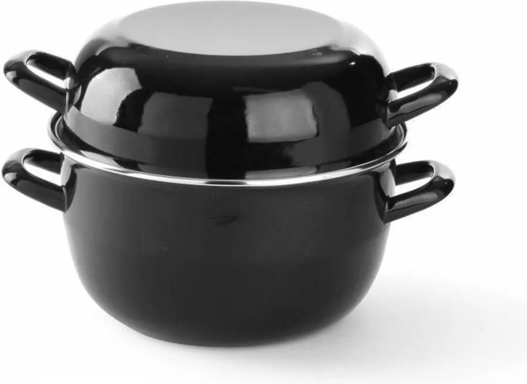 HENDI Geëmailleerde Mosselpan 2,5L - Ø20cm - Zwart