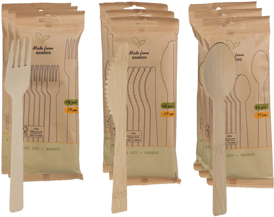 Excellent Houseware Bamboe Wegwerpset 162-delig - BBQ