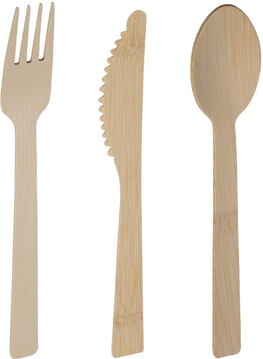 Excellent Houseware Bamboe Wegwerpset 162-delig