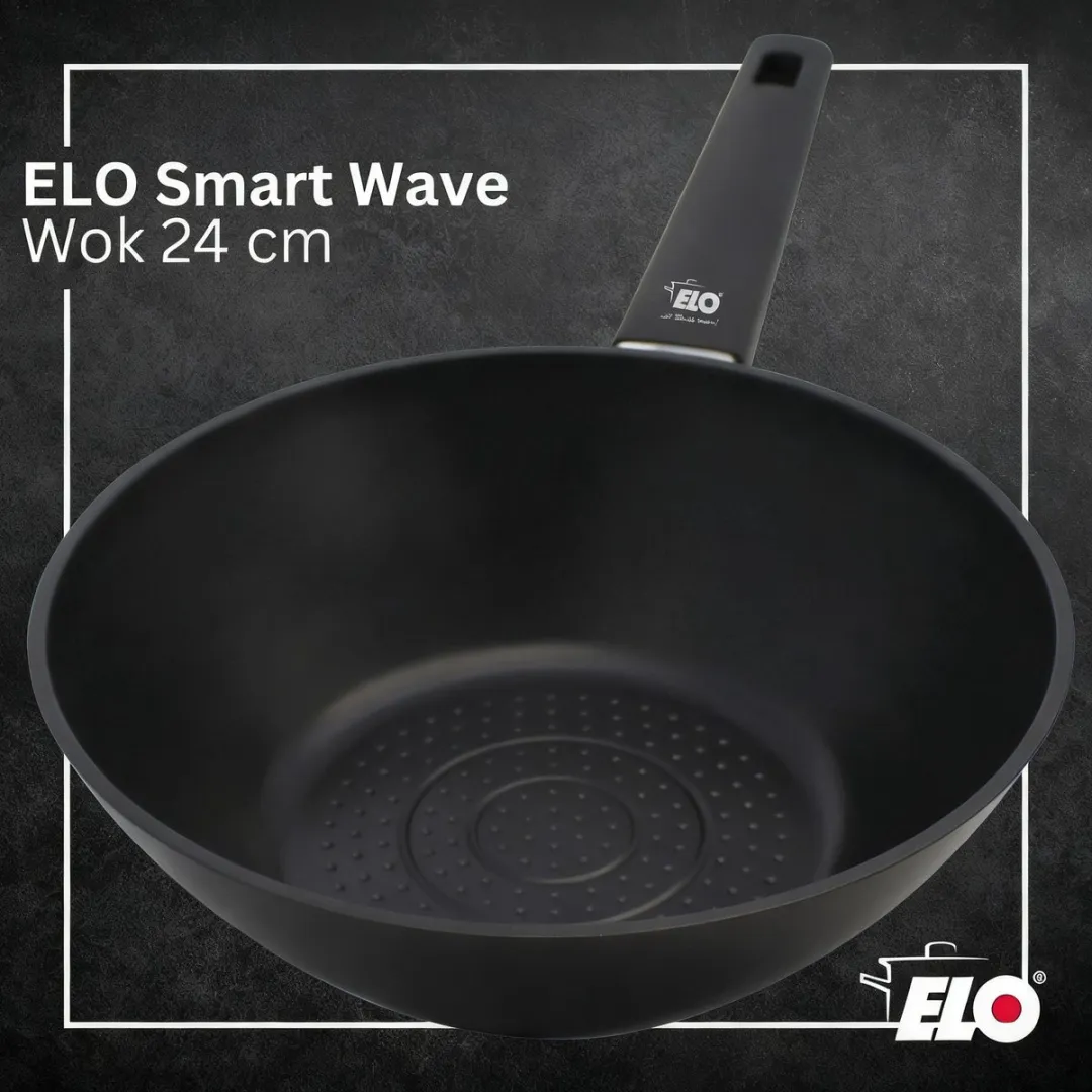Fackelmann Elo Wok 24cm Anti-aanbak Zwart - ELODUR Select