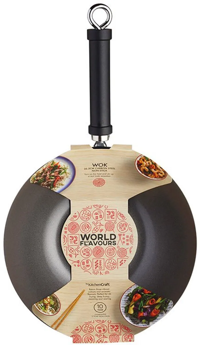 KitchenCraft Oriental Wokpan 26.5cm Carbonstaal - MIXED