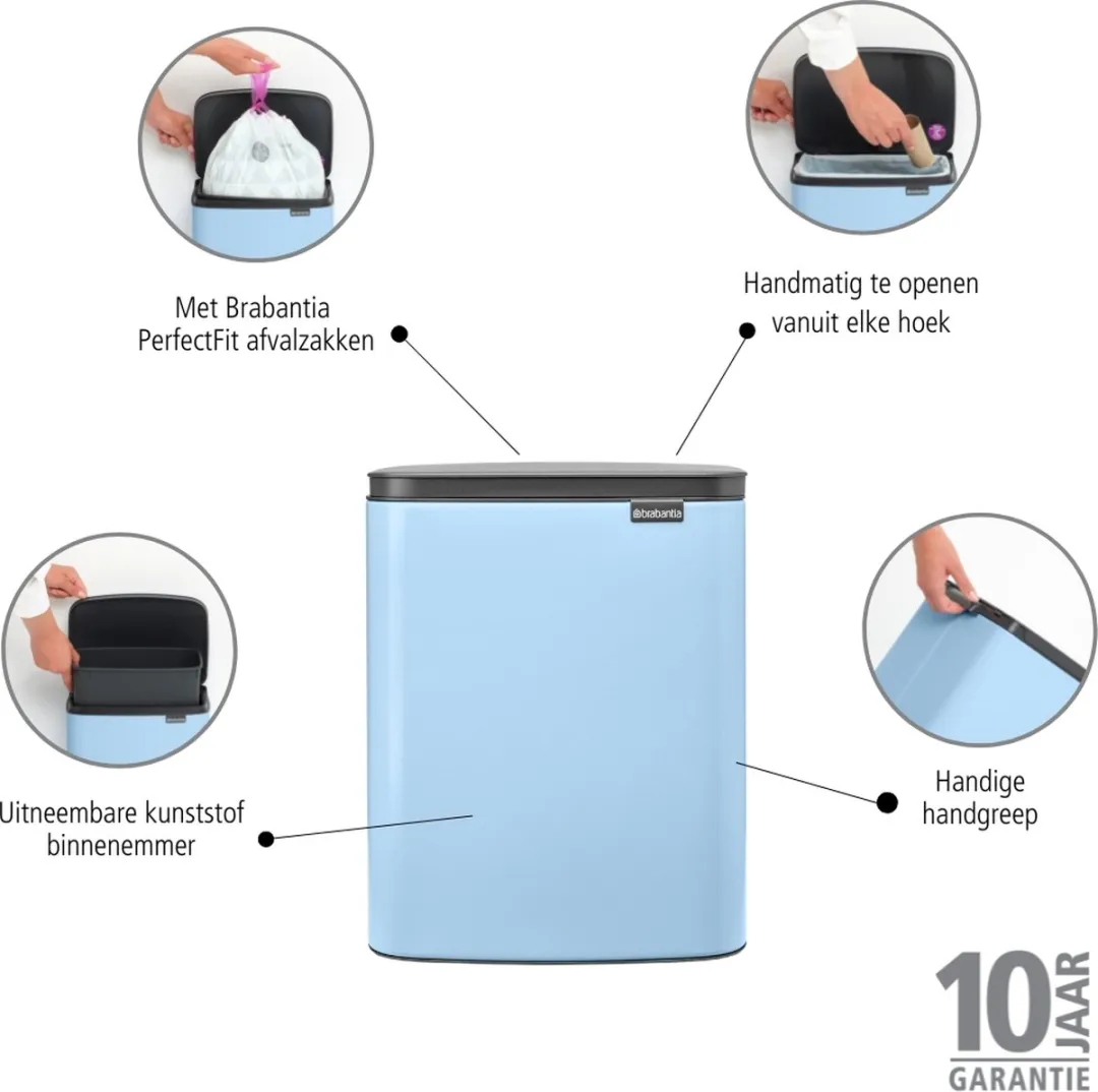 Brabantia Bo Prullenbak 12L - Dreamy Blue