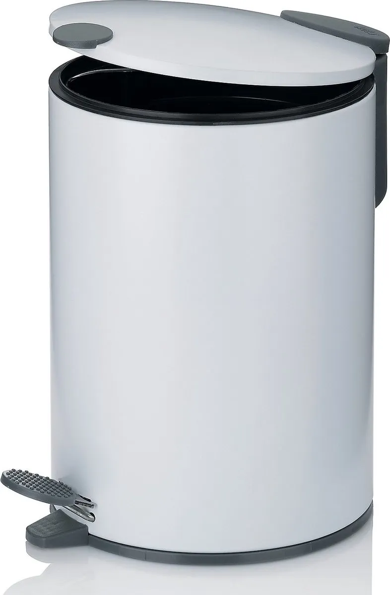 Kela Pedaal Afvalemmer 3L - Mat Wit - afbeelding 6 van 6