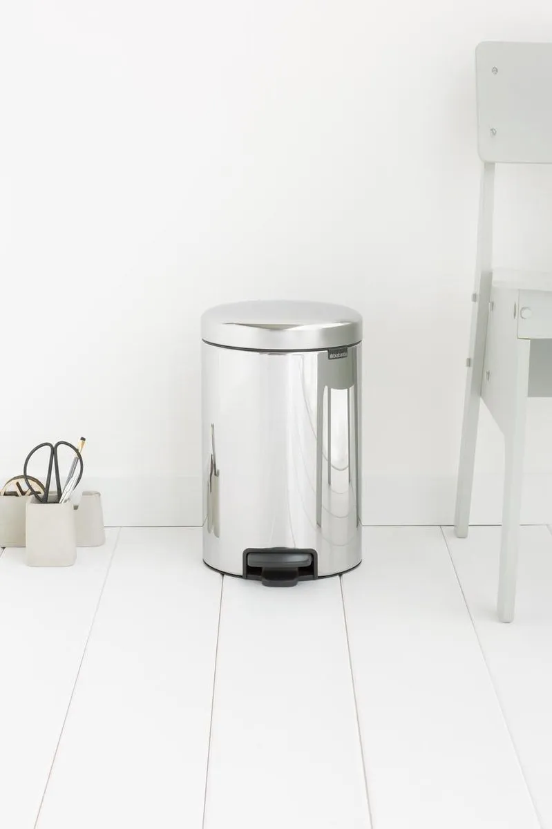 Brabantia NewIcon Prullenbak 12L - Brilliant Steel