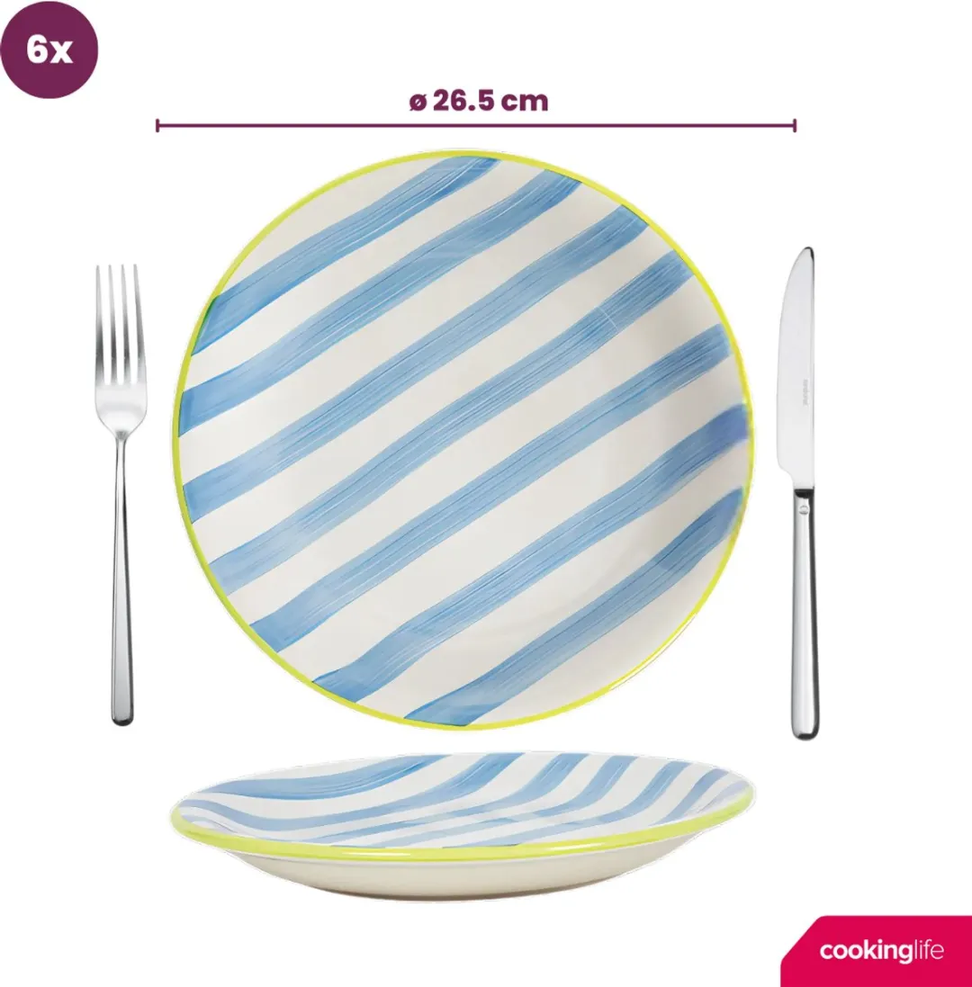 Cookinglife Dinerborden Summer Vibes - 6 Stuks Ø26,5cm