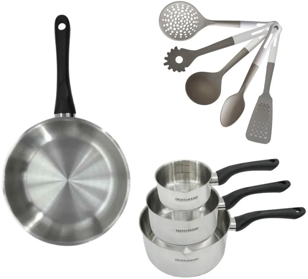 Fackelmann Geneva RVS Pannen Set 12/16/20cm & Koekenpan 28cm