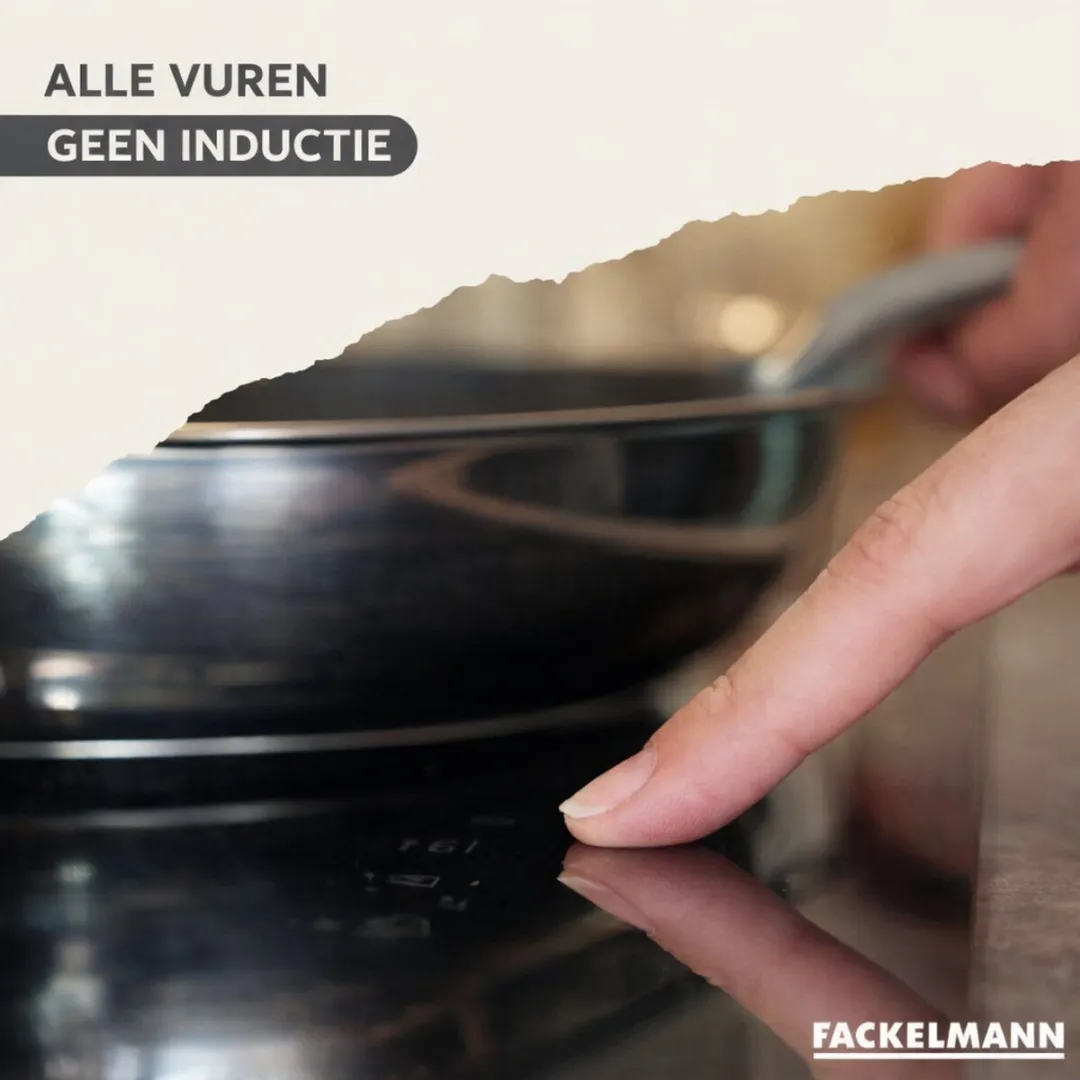 Fackelmann Geneva RVS Pannen Set 12/16/20cm & Koekenpan 28cm - Roestvrij staal/Zwart