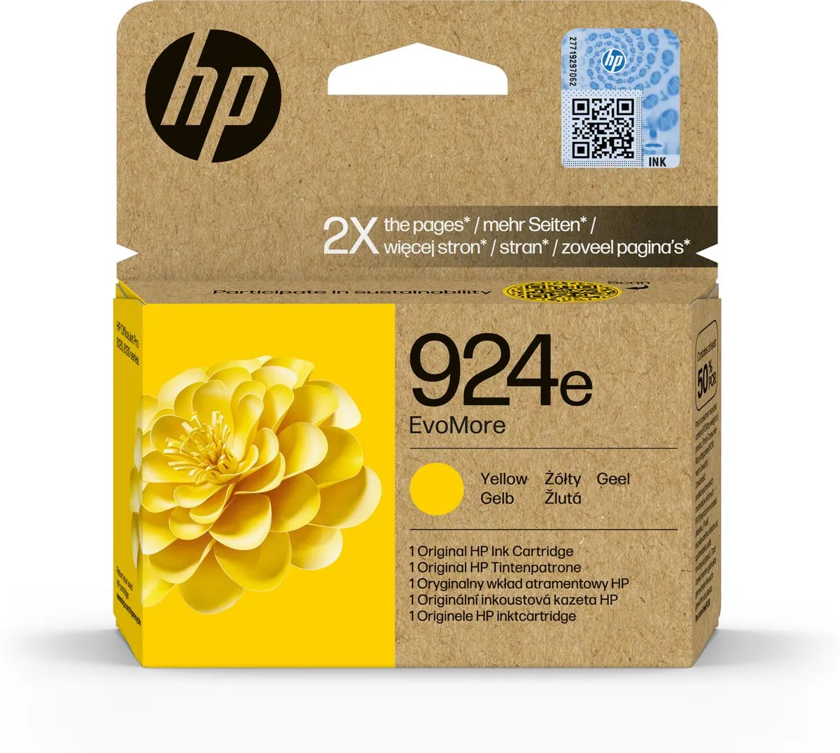 HP 924e EvoMore Gele Inktcartridge 4K0U9NE