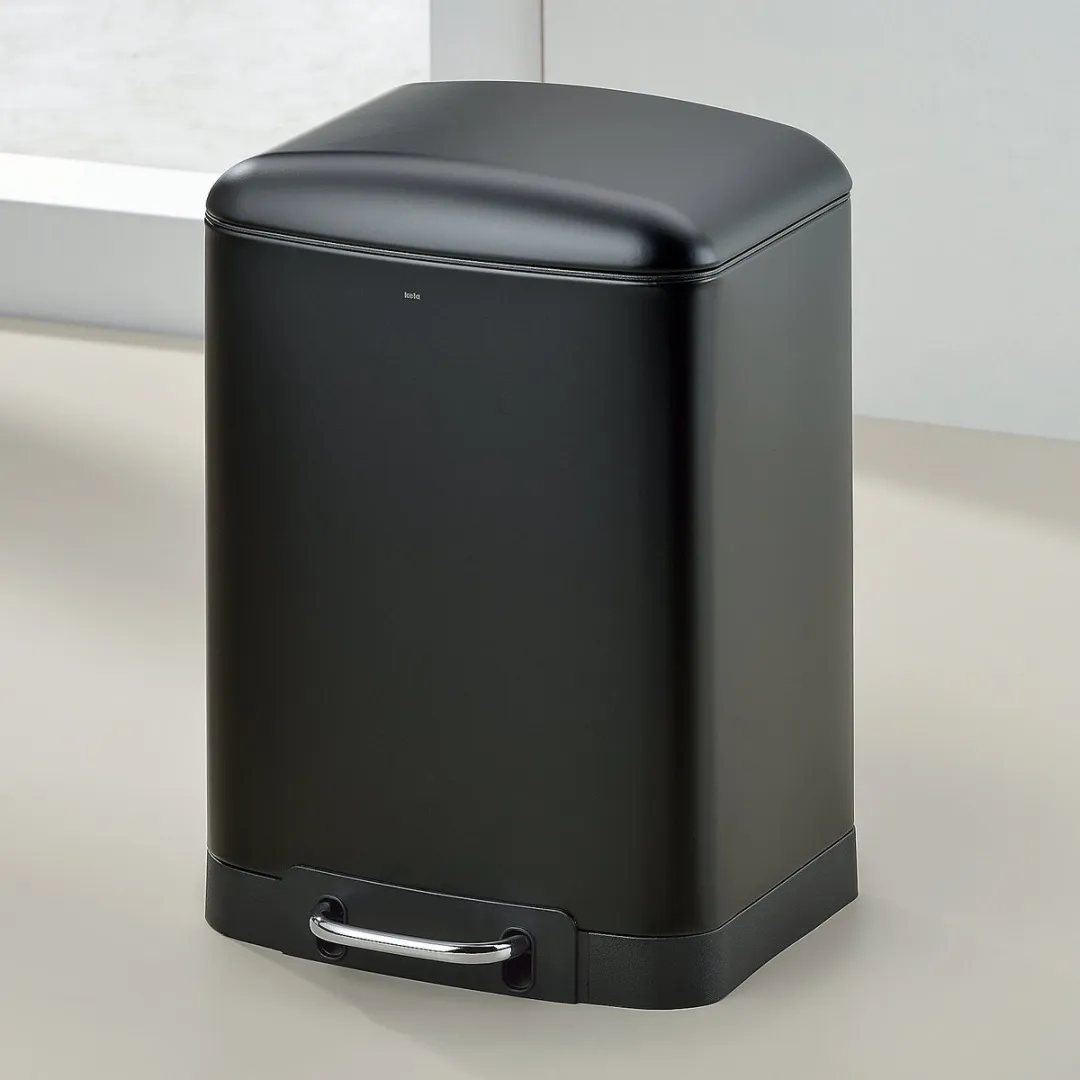Afvalemmer, RVS, Zwart, 12 L - Kela | Davino