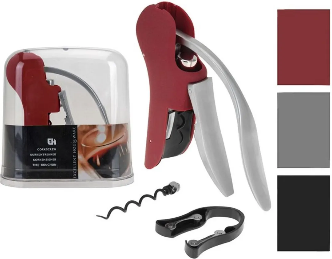 Excellent Houseware Luxe Kurkentrekker DS85040 - Rood - 3 Stuks