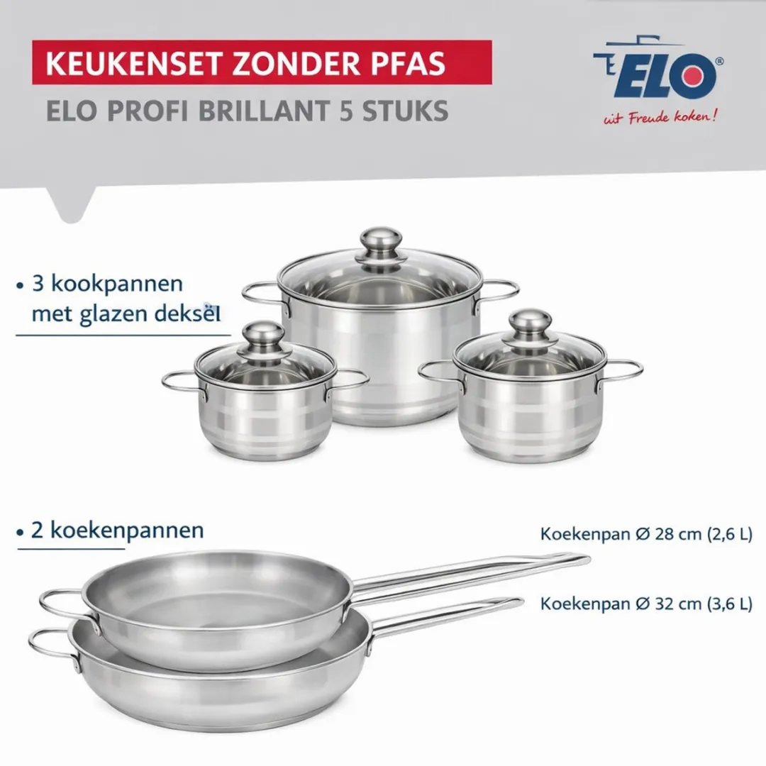 Fackelmann Elo Profi Brillant Keukenset 5-delig - Roestvrij staal - afbeelding 6 van 6