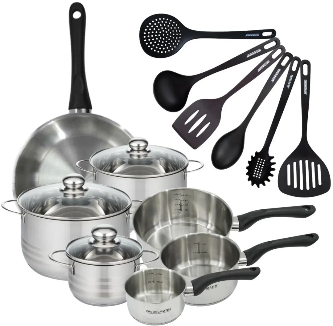 Fackelmann 9357850B88 Roestvrijstalen Pan Set - 4 Stuks 12-28cm