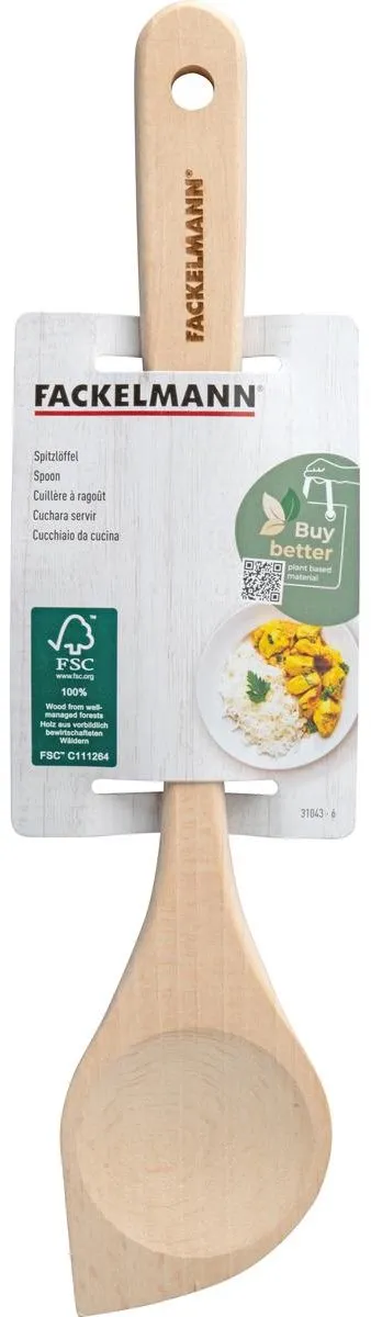 Fackelmann Houten Lepels Set - Stooflepel & Keukenspaan 30cm - FSC Hout