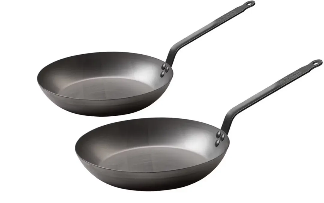 DeBuyer Plaatstalen Koekenpan Ø24cm - Grijs - 2 Stuks
