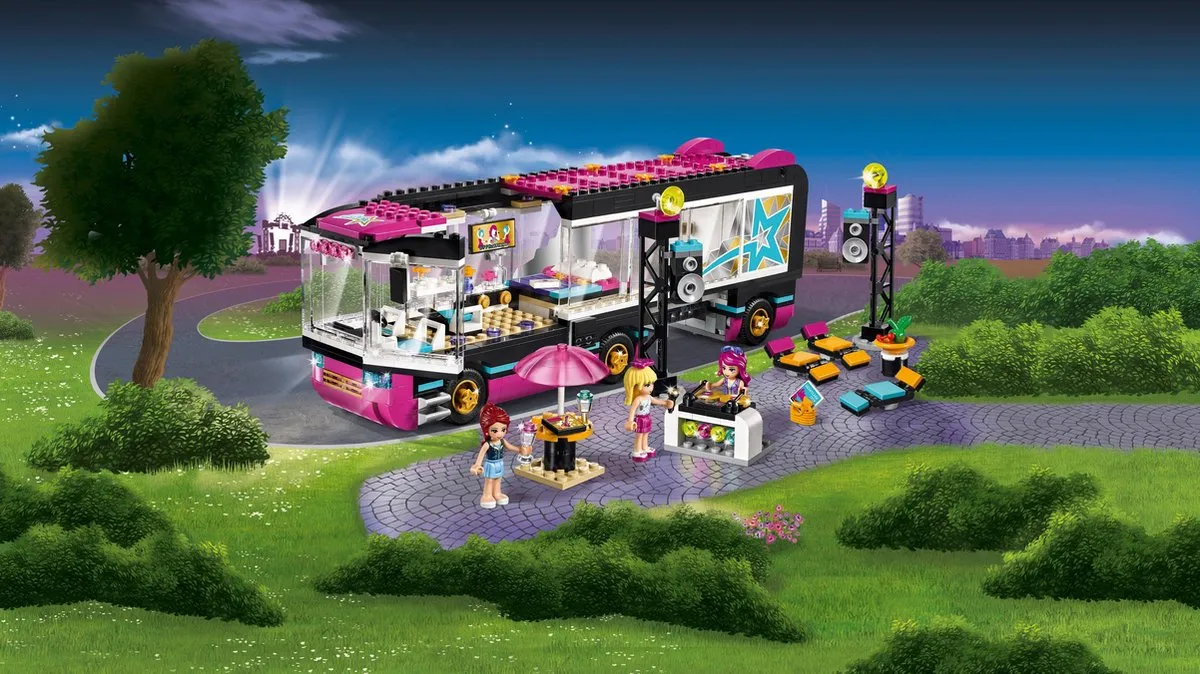 LEGO Friends Popster Toerbus 41106 - 682 Stukken - Paars