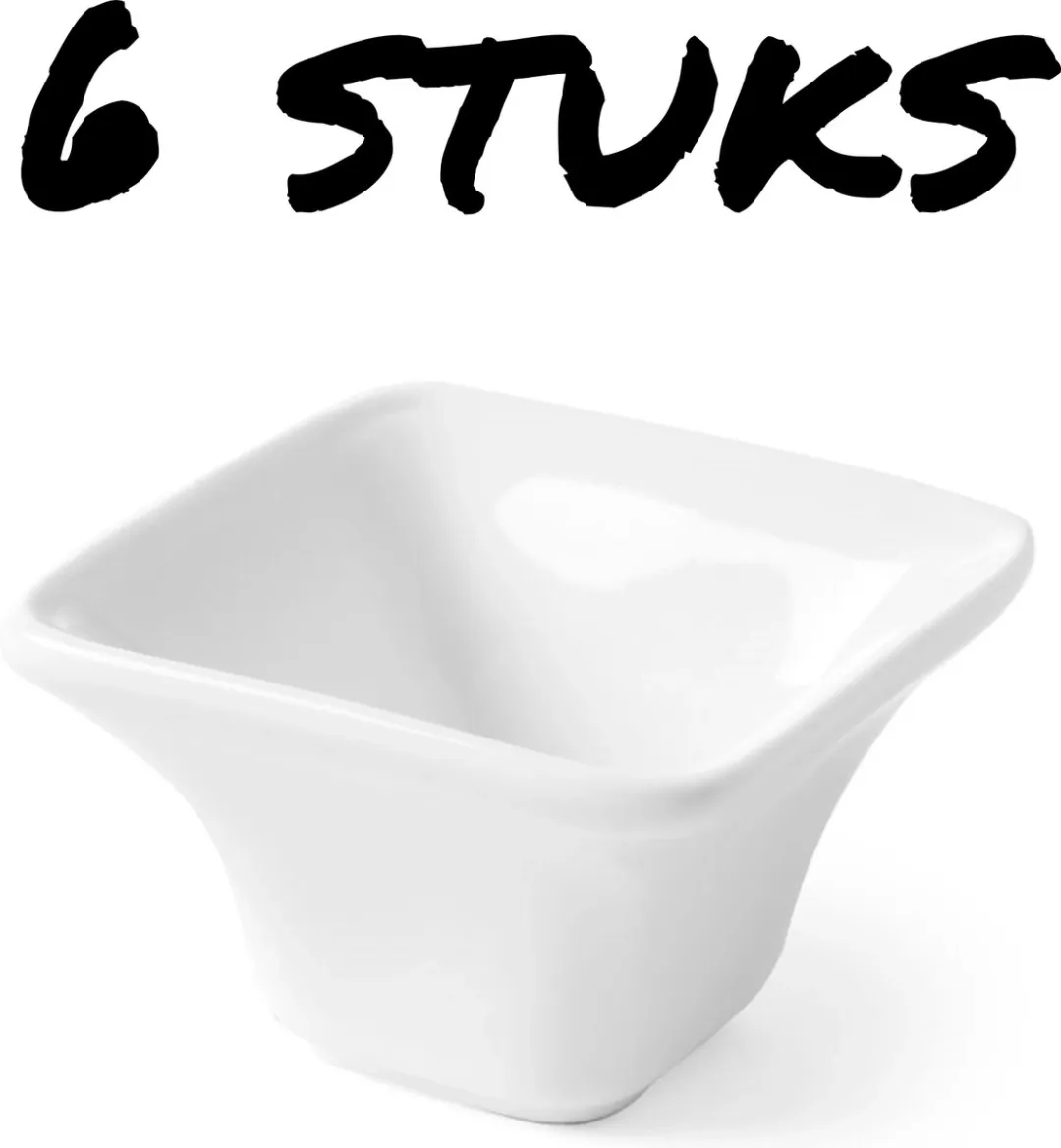 HENDI Tapasschaaltje Cuadrado 784419 - Porselein - 6 Stuks