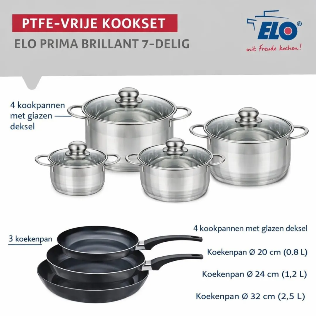 Fackelmann Elo 9746150 Keukengerei Set - 7-delig Inductie - Zwart