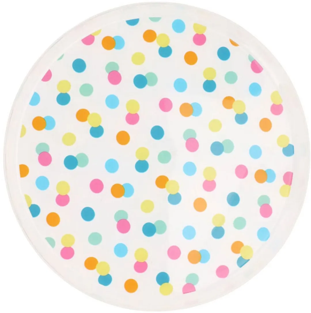 Excellent Houseware Confetti Bordenset 4-delig Ø22,5cm - Transparant - afbeelding 2 van 3